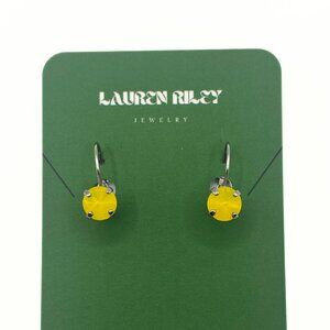 Handcrafted Bright Yellow Swarovski Crystal Earrings - Silver Plated Nickel-Free